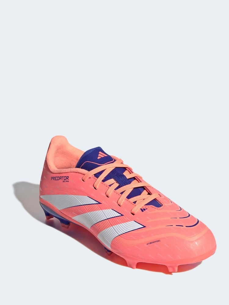 adidas Coral/White Kids Predator League Firm/Multi-Ground Boots - Image 1 of 10 adidas Coral/White Kids Predator League Firm/Multi-Ground Boots - Image 1 of 10