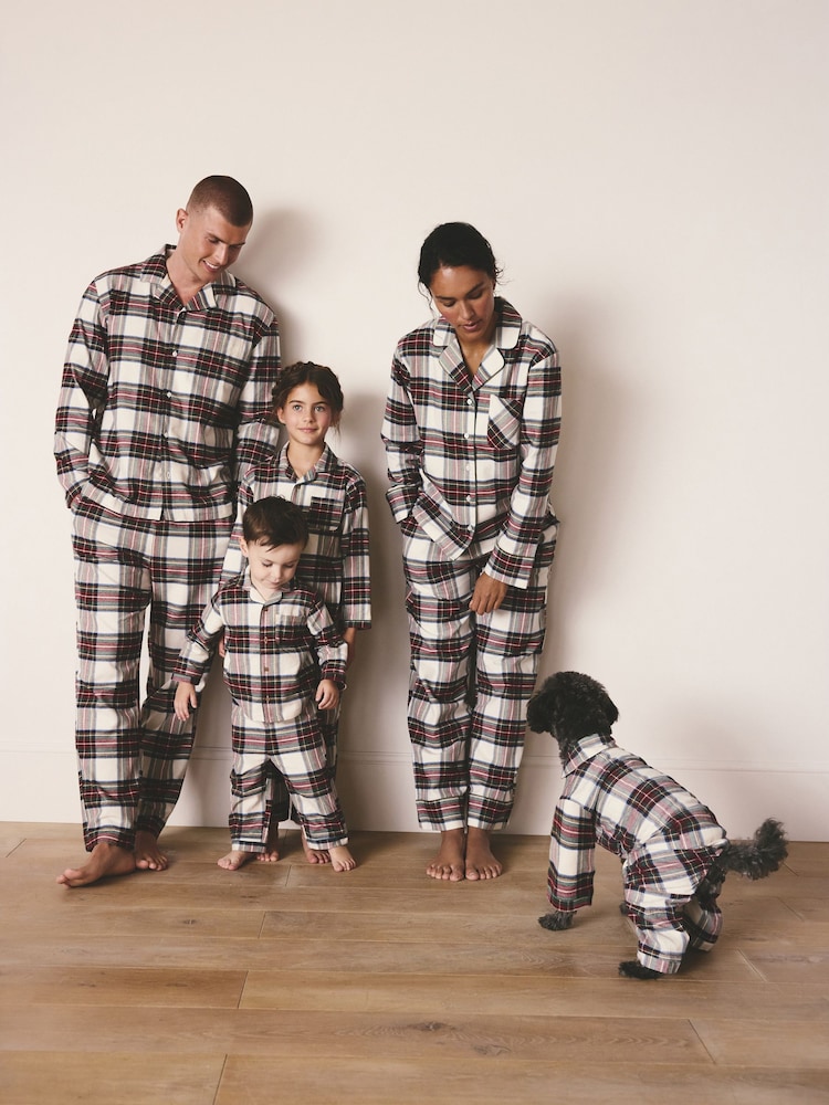 Cream Check Matching Family Christmas Pet Pyjamas - Image 4 of 4 Cream Check Matching Family Christmas Pet Pyjamas - Image 4 of 4
