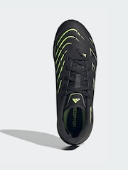 adidas Black/Lime Kids Predator League Turf Boots - Image 8 of 10