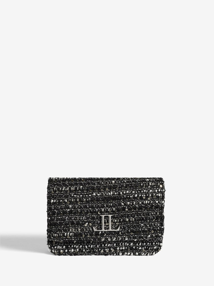 Lipsy Black Boucle Mini Cross-Body Bag - Image 1 of 6