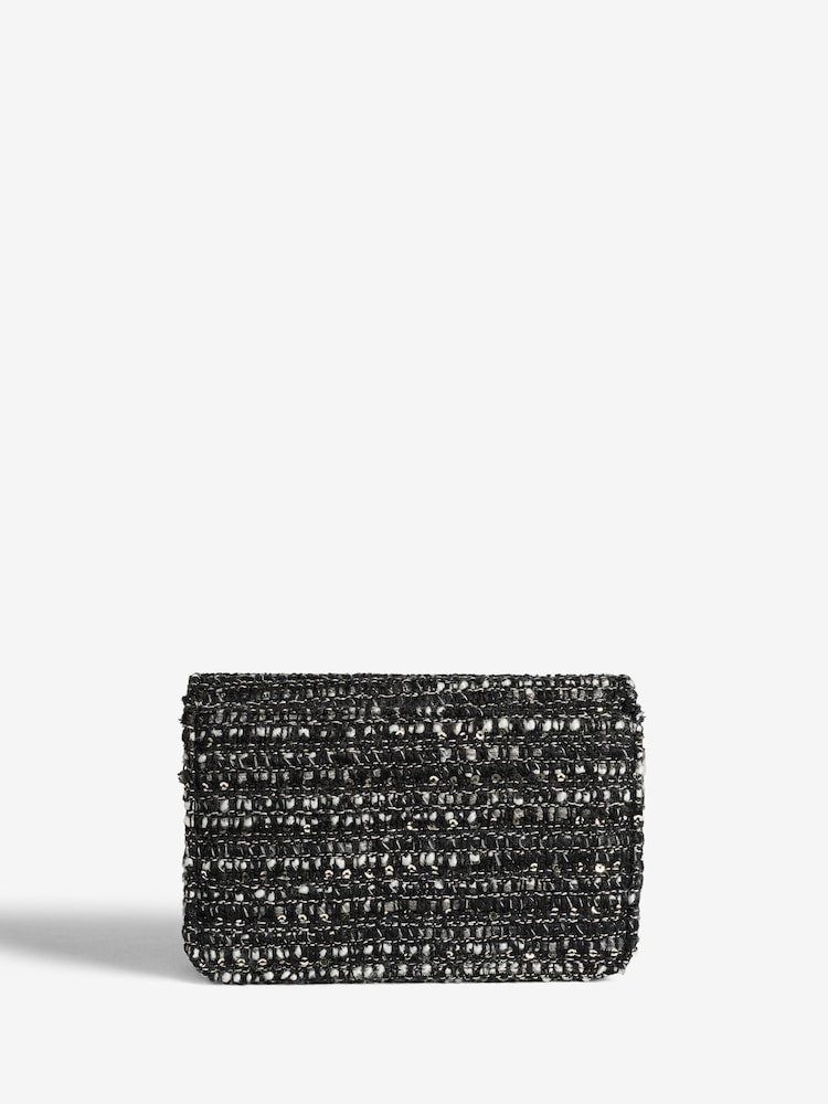 Lipsy Black Boucle Mini Cross-Body Bag - Image 2 of 6