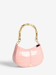Lipsy Pink Mini Top Handle Bag with Bamboo Style Handle - Image 2 of 4