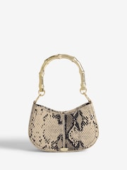 Lipsy Snake Mini Top Handle Bag with Bamboo Style Handle - Image 1 of 4