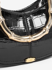 Lipsy Black Mini Top Handle Bag with Bamboo Style Handle - Image 4 of 4