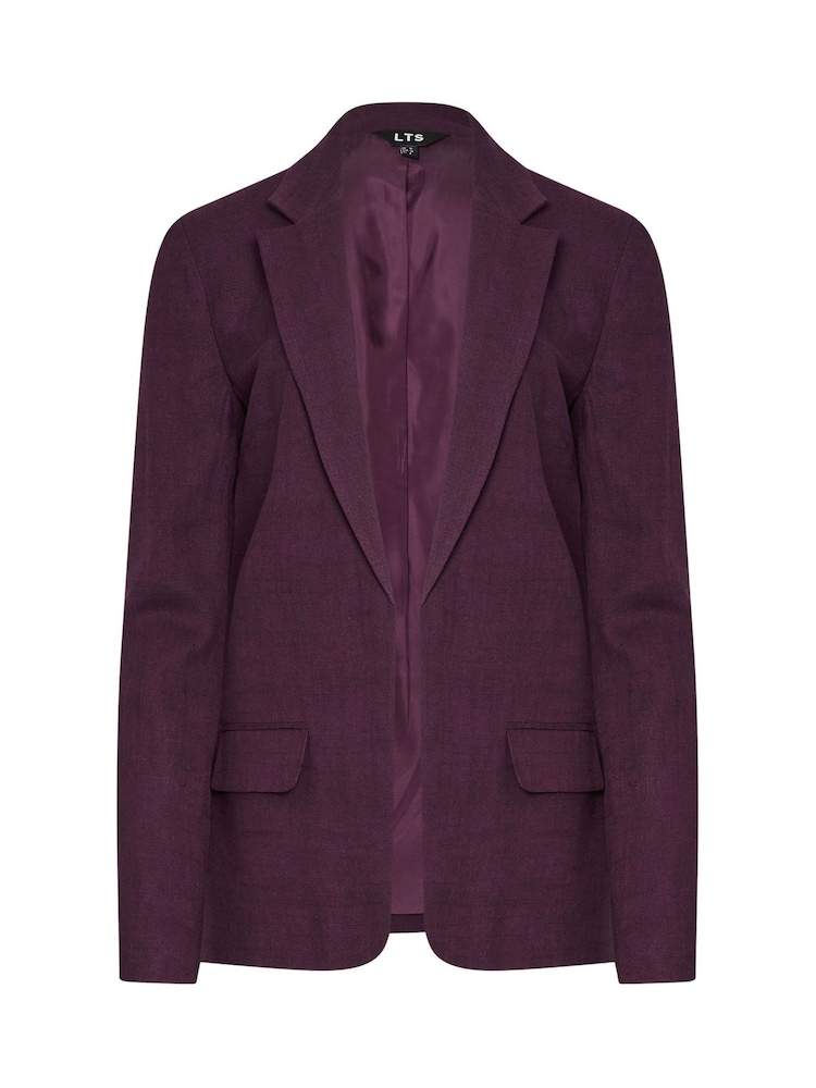 Long Tall Sally Purple Textured Linen Blazer - Image 5 of 5