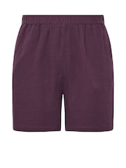 Yours Curve Purple Cheesecloth 100% Cotton Co-Ord Shorts - Image 1 of 1