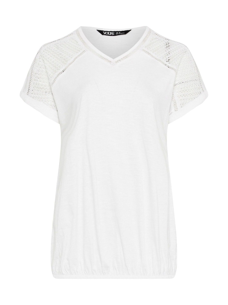 Weiß - Yours Curve Grown On Bubble Hem Crochet 100% Cotton Blouses - Bild 5 von 5 Weiß - Yours Curve Grown On Bubble Hem Crochet 100% Cotton Blouses - Bild 5 von 5