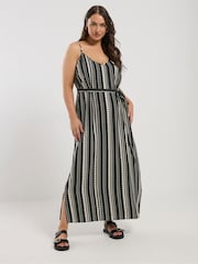 Yours Curve Black Beaded Cami Dress - Image 1 of 6
