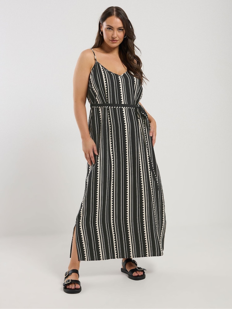 Yours Curve Black Beaded Cami Dress - Image 1 of 6