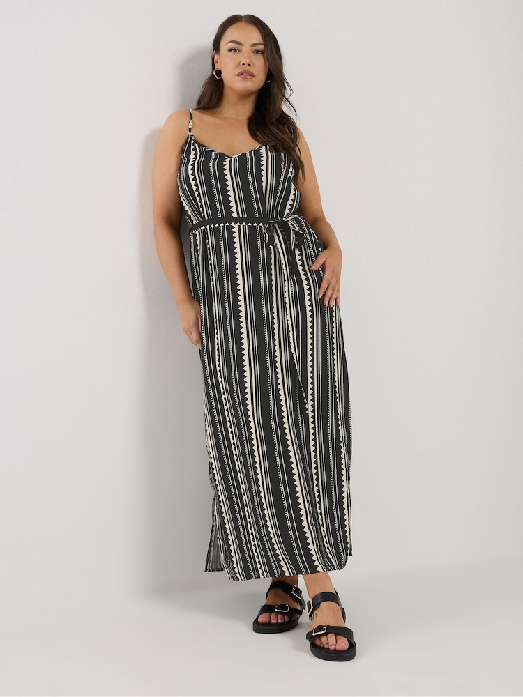 Yours Curve Black Beaded Cami Dress - Image 2 of 6