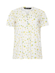 Amarillo - M&Co Short Sleeve 100% Cotton Henley Top - Imagen 5 de 5