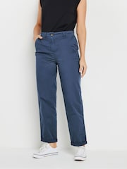 Long Tall Sally Blue Cotton Casual Chino Trousers - Image 2 of 5