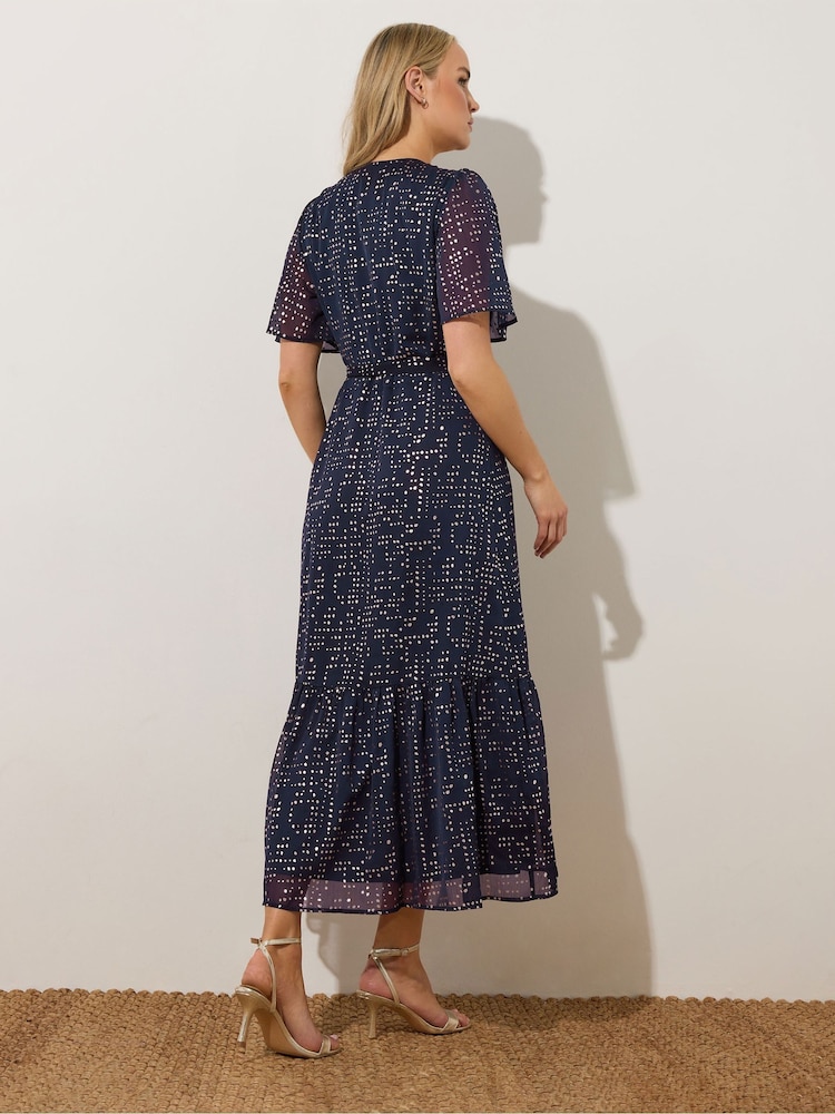 Long Tall Sally Blue Chiffon Midi Dress - Image 3 of 5