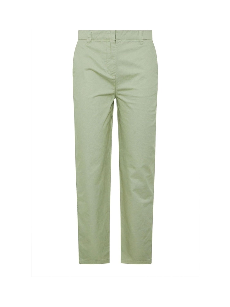 Long Tall Sally Sage Green Cotton Casual Chino Trousers - Image 5 of 5