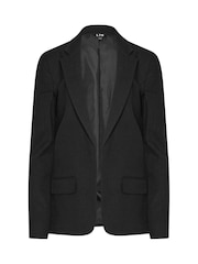 Long Tall Sally Black Textured Linen Blazer - Image 5 of 5