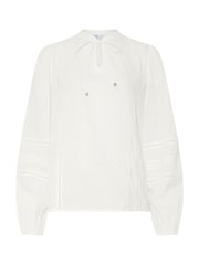 Long Tall Sally White Dobby Tie Neck 100% Cotton Blouse - Image 6 of 6