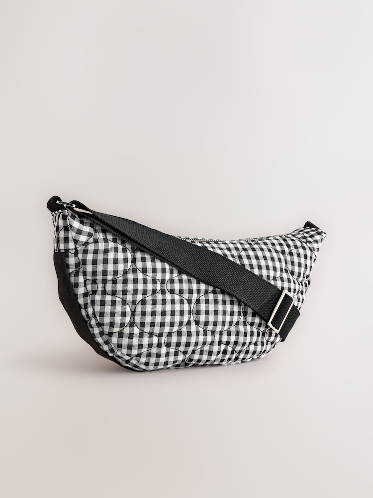 Navy Gingham Quilted Sling Bag - Image 1 of 6