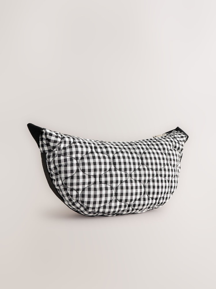 Navy Gingham Quilted Sling Bag - Image 2 of 6