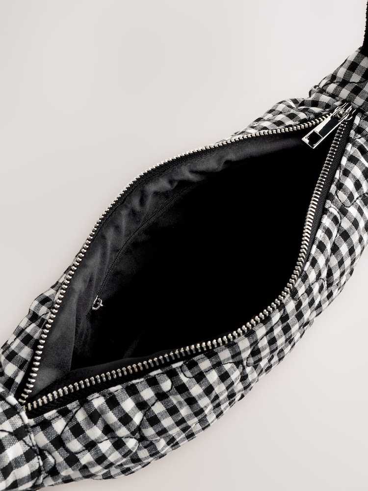 Navy Gingham Quilted Sling Bag - Image 6 of 6