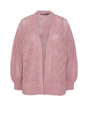 rožnata - Yours Curve Diamond Stitch Balloon Cardigan - Slika 6 iz 6