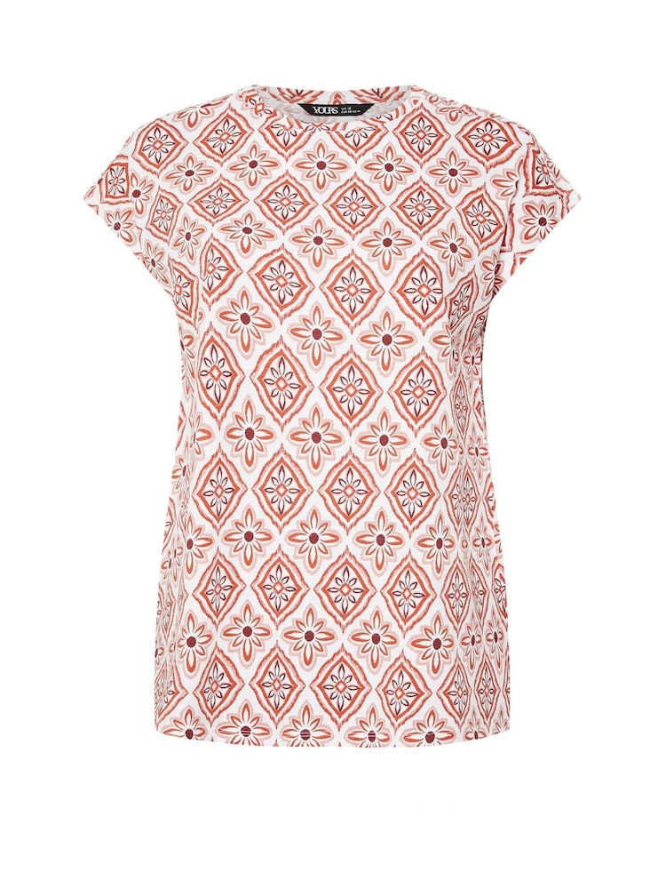 Blanco/marrón - Yours Curve Grown On 100% Cotton T-Shirt - Imagen 5 de 5 Blanco/marrón - Yours Curve Grown On 100% Cotton T-Shirt - Imagen 5 de 5