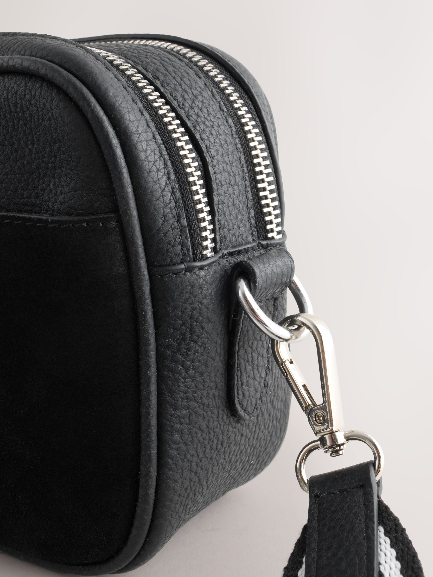 Buy Black Leather Camera Bag from Next Romania
