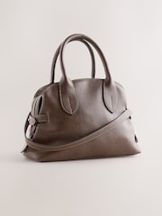 Chocolate Brown Mini Hand Held Bag with Charms - Image 2 of 5