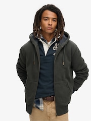 Superdry Black Borg Lined Ziphood Hoodie - Image 1 of 6