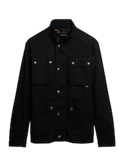 Superdry Black Merchant Wax Racer Jacket - Image 6 of 7