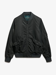Superdry Black Merchant MA1 Bomber Jacket - Image 1 of 2