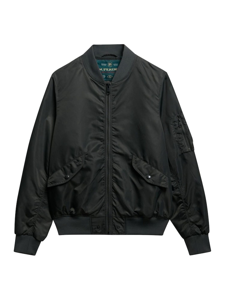 Superdry Black Merchant MA1 Bomber Jacket - Image 2 of 2