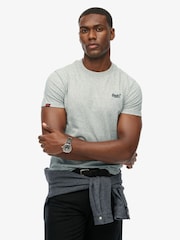 Superdry Grey Essential Short Sleeve Embroidered T-Shirt - Image 3 of 9