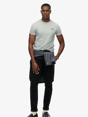Superdry Grey Essential Short Sleeve Embroidered T-Shirt - Image 4 of 9