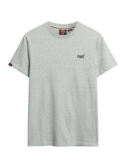 Superdry Grey Essential Short Sleeve Embroidered T-Shirt - Image 7 of 9