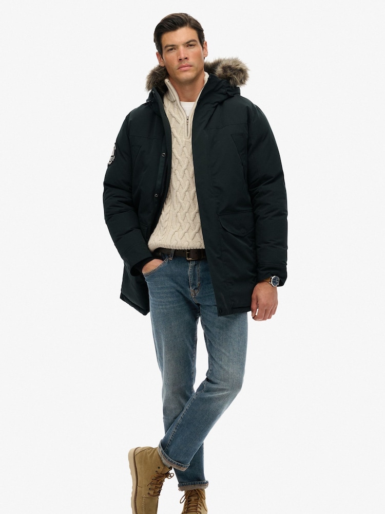 Superdry Green Everest Faux Fur Parka Jacket - Image 2 of 5 Superdry Green Everest Faux Fur Parka Jacket - Image 2 of 5