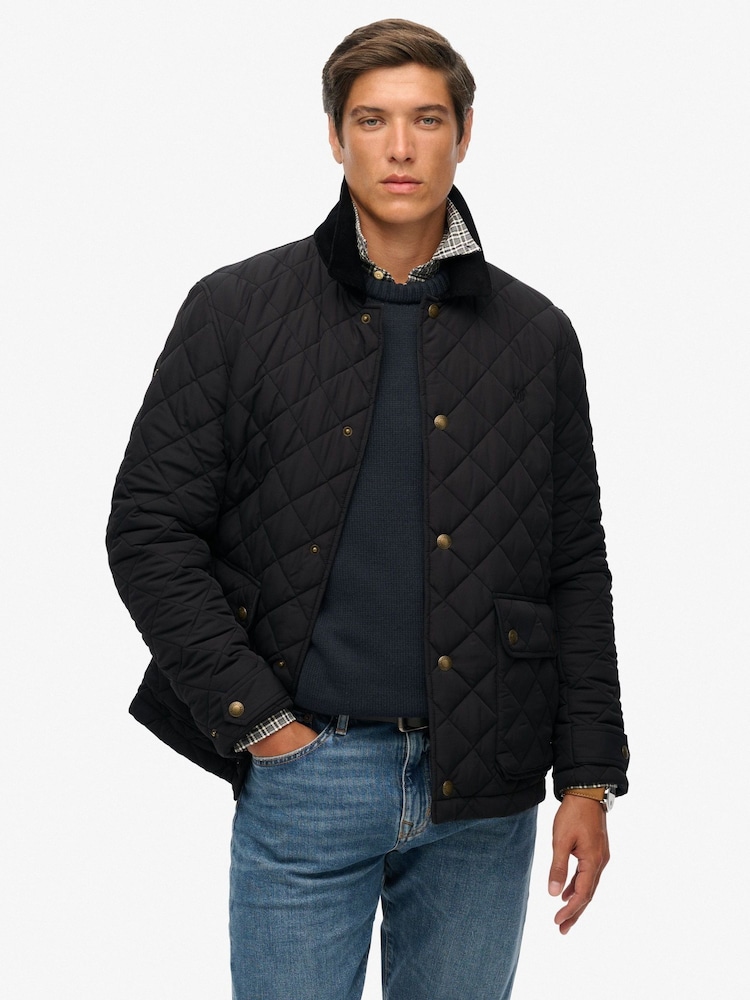 Superdry Black Quilted Estate Coach Jacket - Image 2 of 7