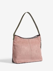Burgandy and Green - Love & Roses Mixed Material Slouchy Tote Bag - صورة 2 من 5