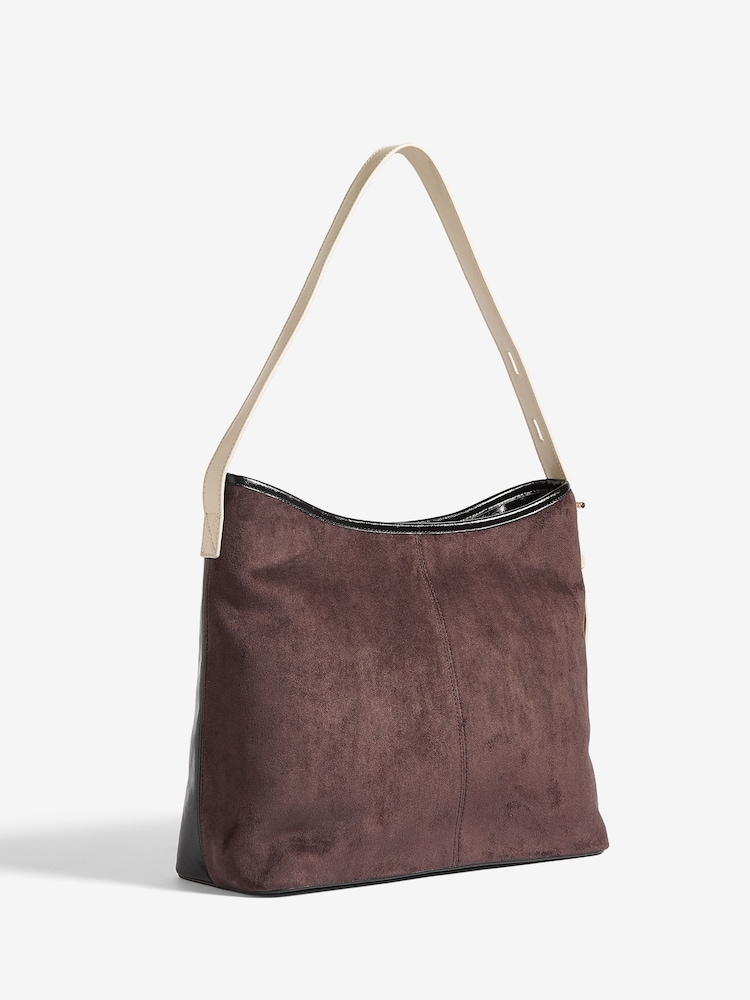 أسود وبني فاتح - Love & Roses Mixed Material Slouchy Tote Bag - صورة 2 من 5 أسود وبني فاتح - Love & Roses Mixed Material Slouchy Tote Bag - صورة 2 من 5