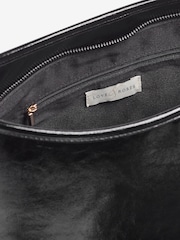 أسود وبني فاتح - Love & Roses Mixed Material Slouchy Tote Bag - صورة 4 من 5
