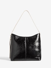 أسود وبني فاتح - Love & Roses Mixed Material Slouchy Tote Bag - صورة 5 من 5