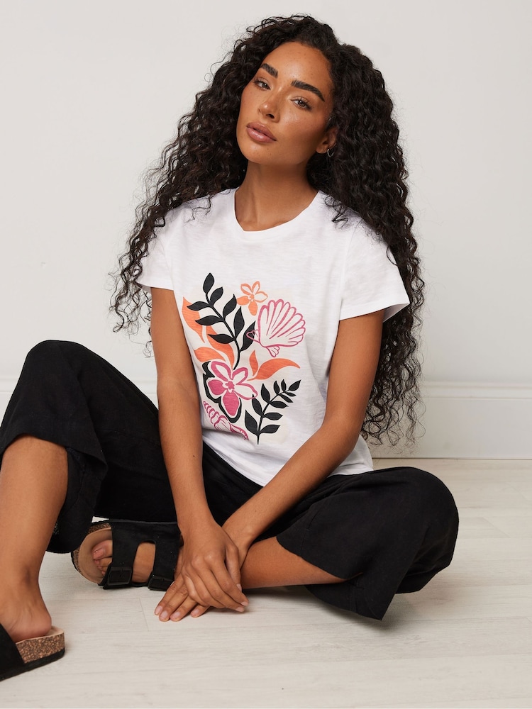 M&Co Petite Crew Neck 100% Cotton T-Shirt - Imagen 1 de 5