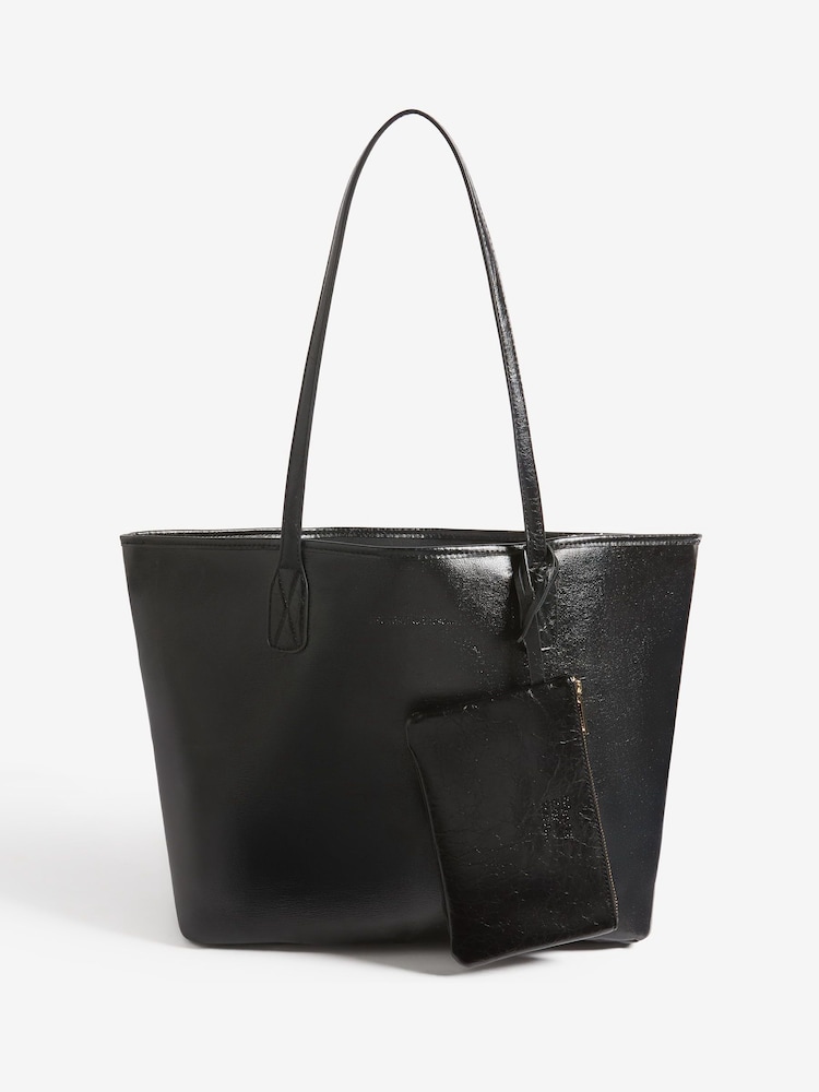 Buy Friends Like These Black Faux Suede Soft Tote Bag from Next India