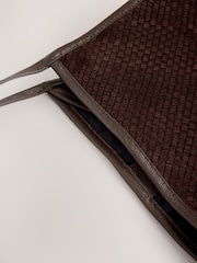 Chocolate Brown Leather Weave Shoulder Bag - Image 8 of 8