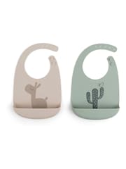 Done by Deer 2 Pack Natural Silicone Ozzo Bibs - Image 1 of 3