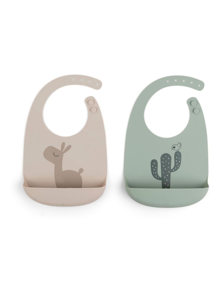 Done by Deer 2 Pack Natural Silicone Ozzo Bibs - Image 1 of 3