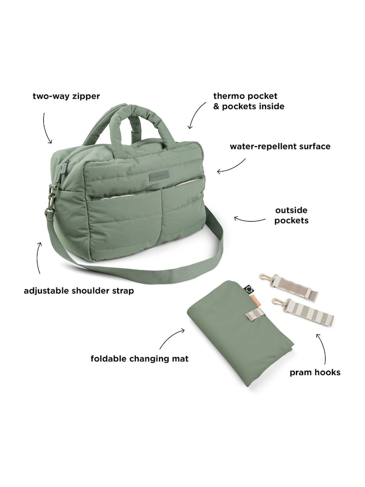 Done by Deer Green Quilted Changing Bag - Image 6 of 6