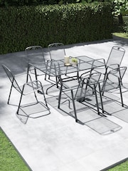 Pacific Grey Savoy Garden Rectangular 6 Seater Dining Table Set - Image 1 of 4