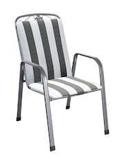 Pacific Grey Savoy Garden Table and Chair Bistro Set with Cushions - Image 3 of 5