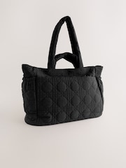 Black Nylon Quilted Shoulder Bag - Image 1 of 6
