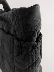 Black Nylon Quilted Shoulder Bag - Image 4 of 6